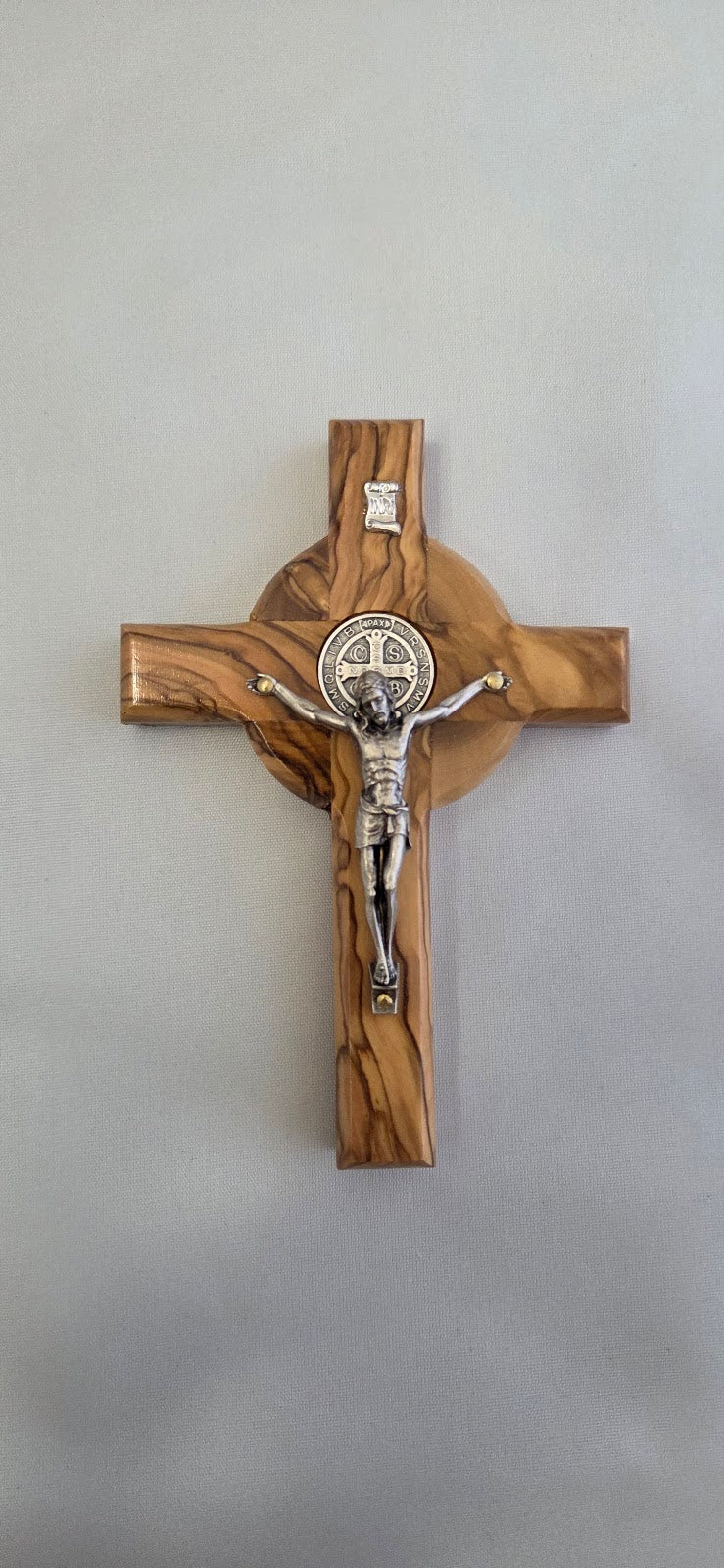 Handmade Carved St.Benedict Olive Wood 4.7"