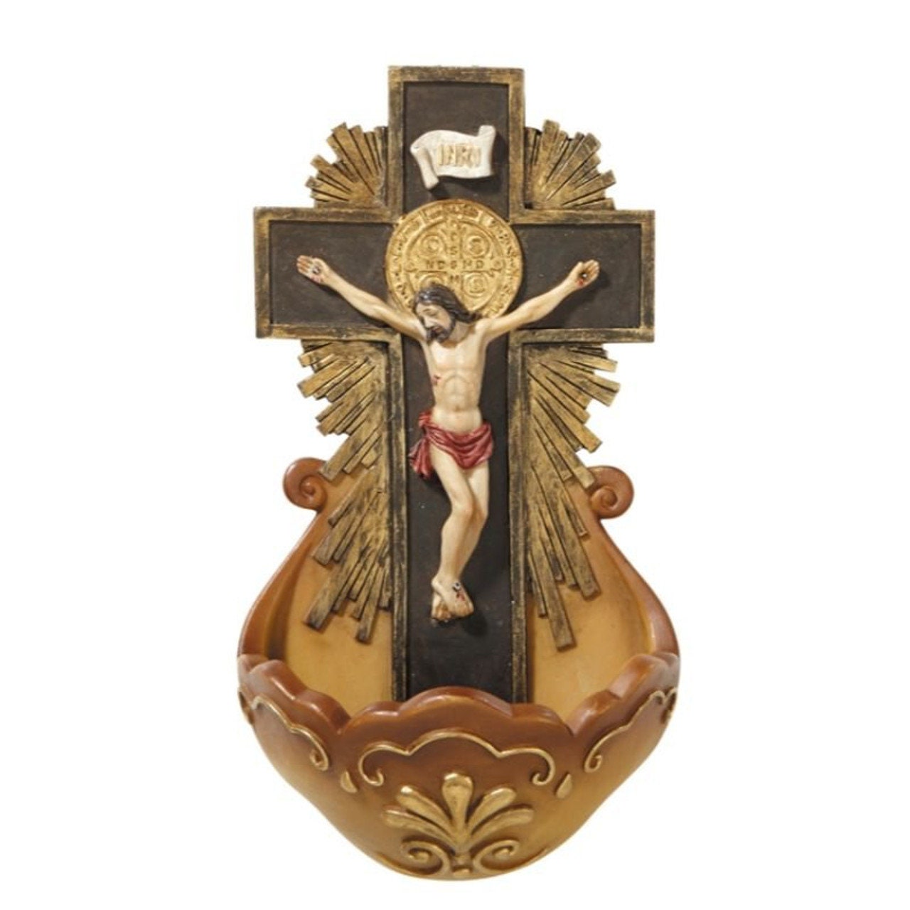 St.Benedict Crucifix Holy Water Font